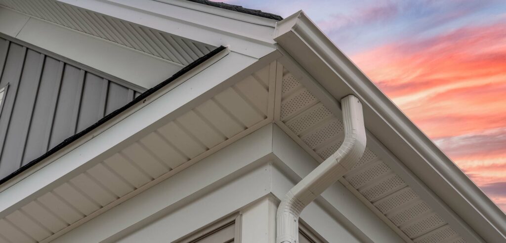 Underside of gutters on home.