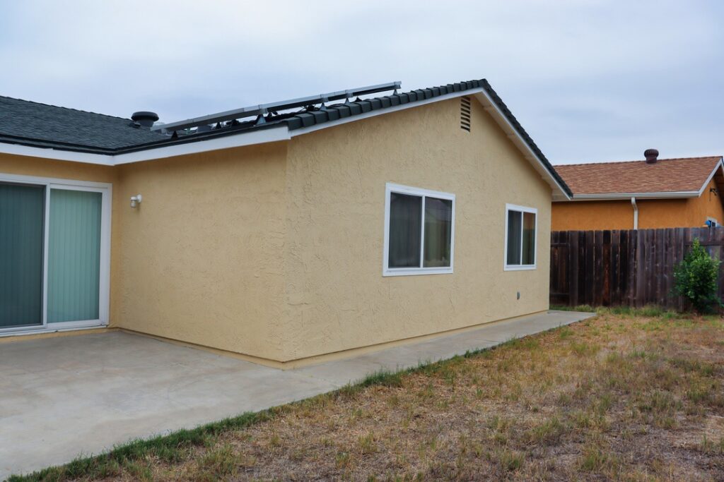 Stucco siding on exterior of Calgary home